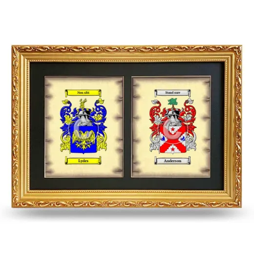Double Coat of Arms Framed - Gold