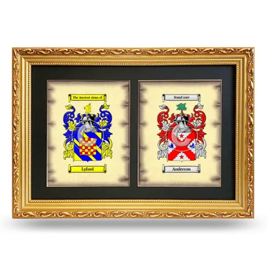 Double Coat of Arms Framed - Gold