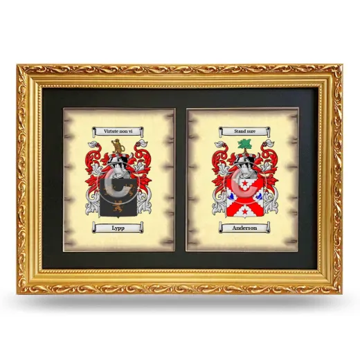 Double Coat of Arms Framed - Gold