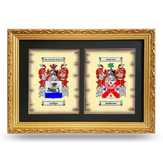 Double Coat of Arms Framed - Gold