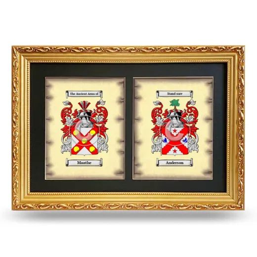 Double Coat of Arms Framed - Gold
