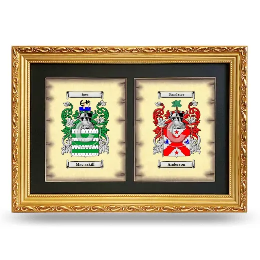 Double Coat of Arms Framed - Gold