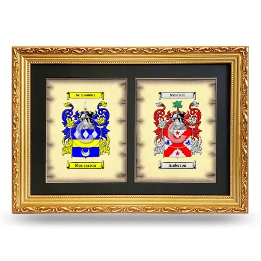 Double Coat of Arms Framed - Gold