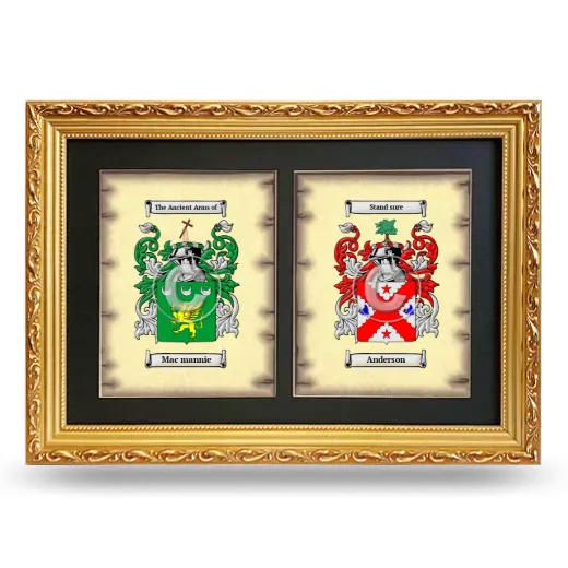 Double Coat of Arms Framed - Gold