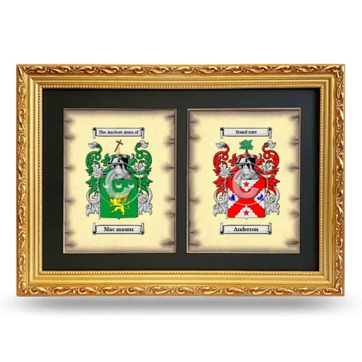 Double Coat of Arms Framed - Gold