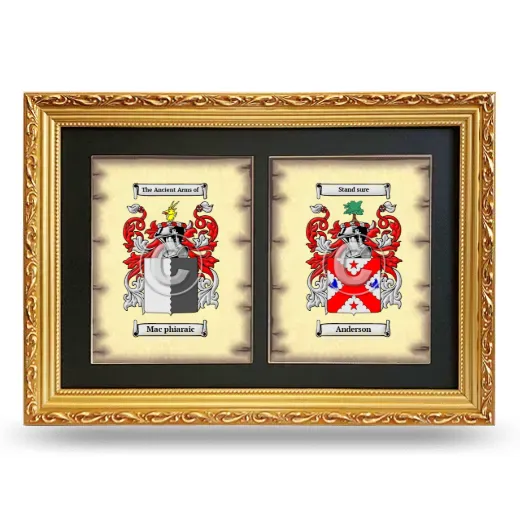 Double Coat of Arms Framed - Gold