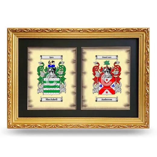 Double Coat of Arms Framed - Gold