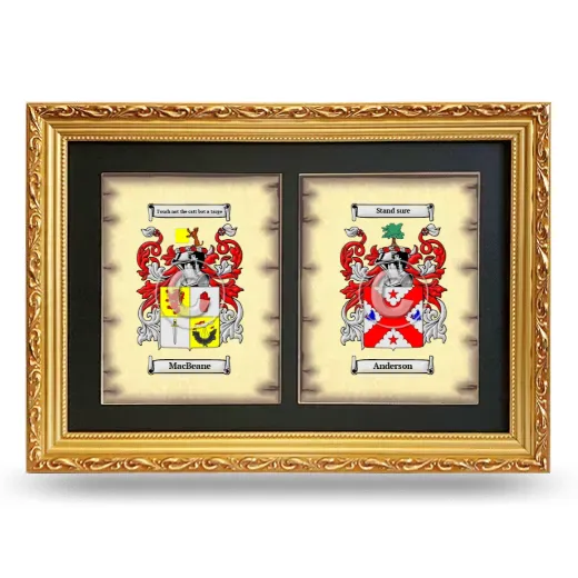 Double Coat of Arms Framed - Gold