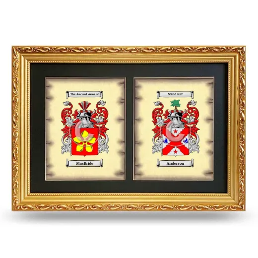 Double Coat of Arms Framed - Gold