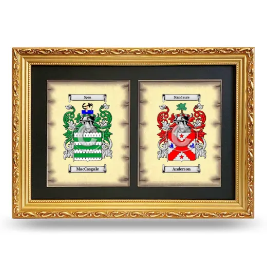 Double Coat of Arms Framed - Gold