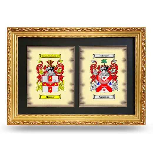 Double Coat of Arms Framed - Gold