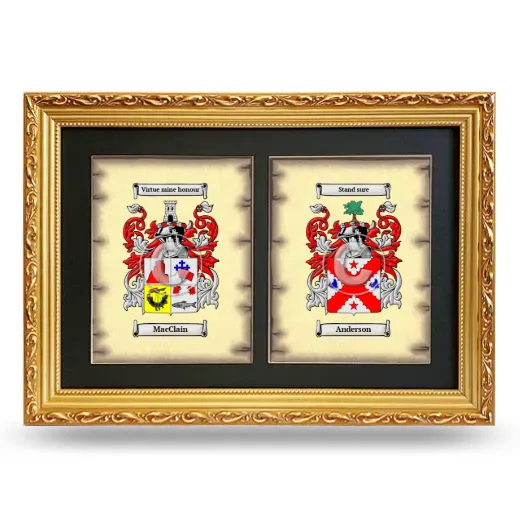 Double Coat of Arms Framed - Gold