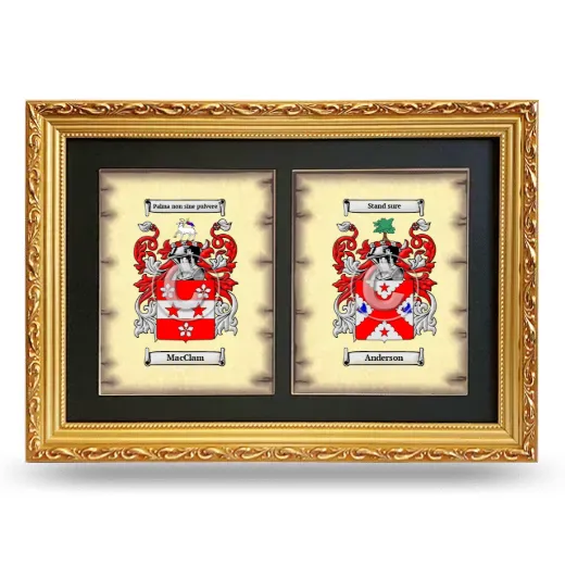 Double Coat of Arms Framed - Gold