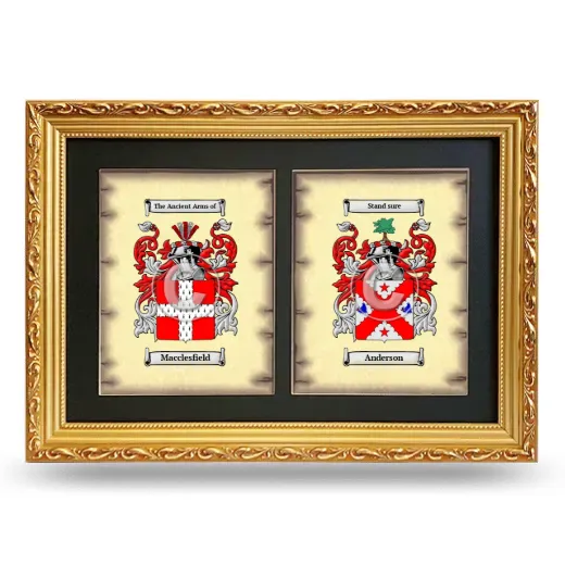 Double Coat of Arms Framed - Gold