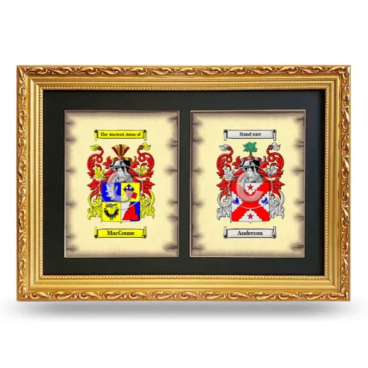 Double Coat of Arms Framed - Gold