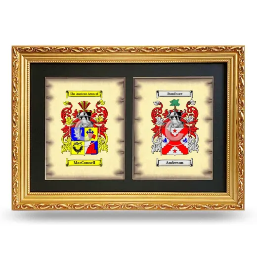 Double Coat of Arms Framed - Gold
