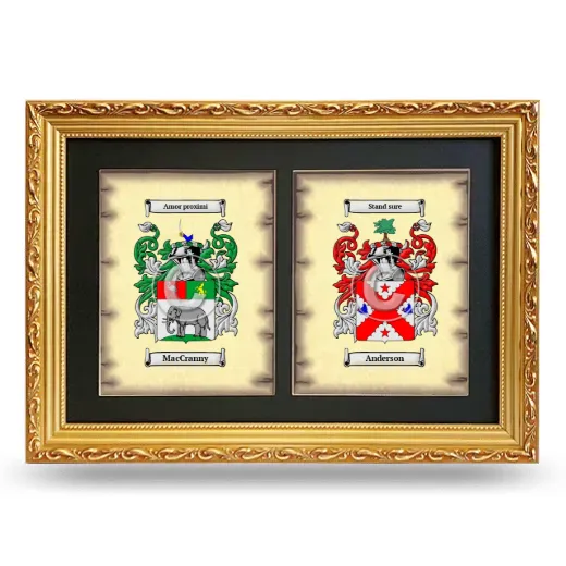 Double Coat of Arms Framed - Gold
