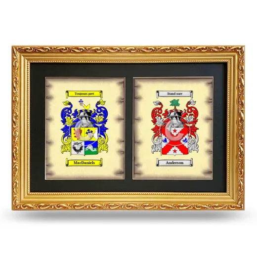Double Coat of Arms Framed - Gold