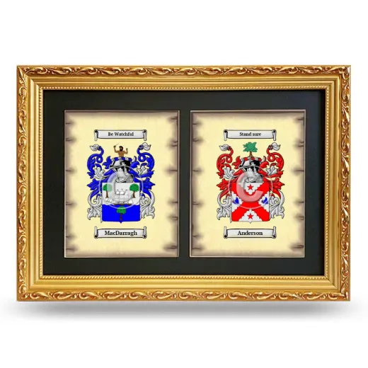 Double Coat of Arms Framed - Gold