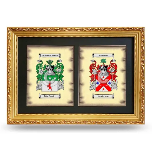 Double Coat of Arms Framed - Gold