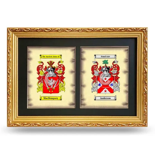 Double Coat of Arms Framed - Gold