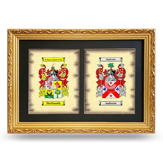 Double Coat of Arms Framed - Gold