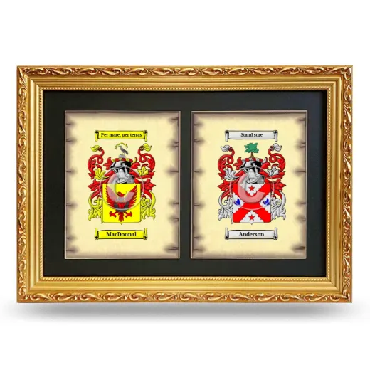 Double Coat of Arms Framed - Gold