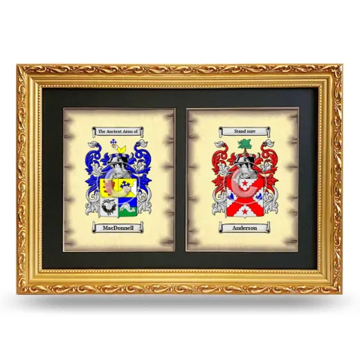 Double Coat of Arms Framed - Gold