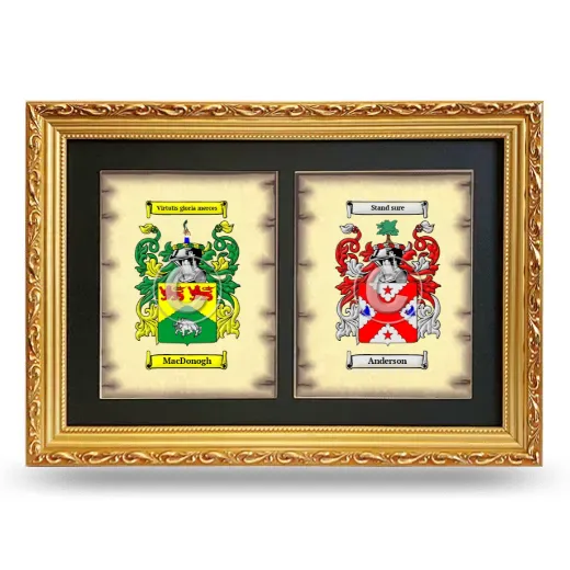 Double Coat of Arms Framed - Gold