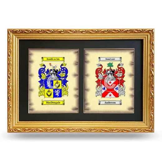 Double Coat of Arms Framed - Gold