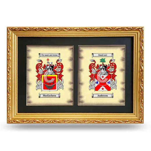 Double Coat of Arms Framed - Gold