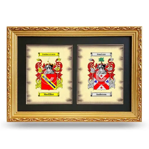 Double Coat of Arms Framed - Gold