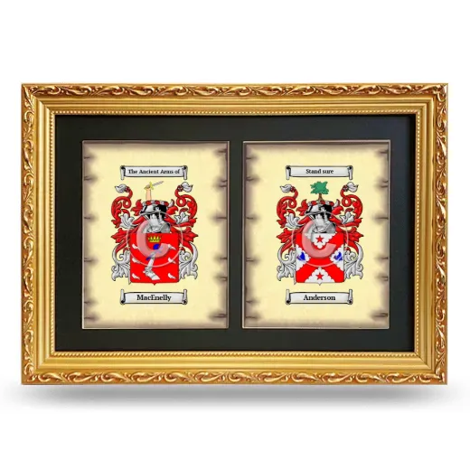 Double Coat of Arms Framed - Gold