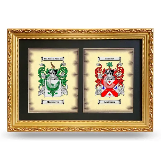 Double Coat of Arms Framed - Gold