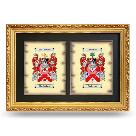 Double Coat of Arms Framed - Gold