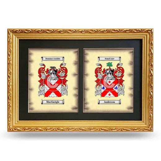 Double Coat of Arms Framed - Gold