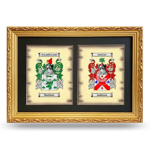 Double Coat of Arms Framed - Gold