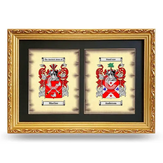 Double Coat of Arms Framed - Gold