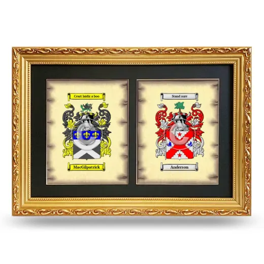 Double Coat of Arms Framed - Gold