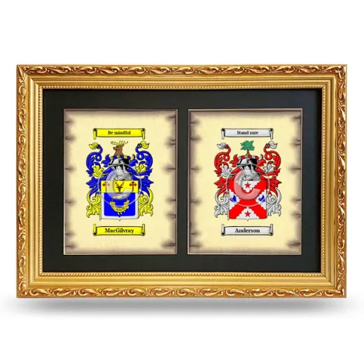 Double Coat of Arms Framed - Gold