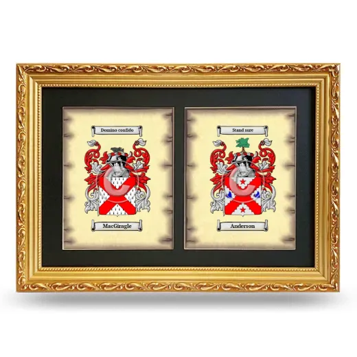 Double Coat of Arms Framed - Gold