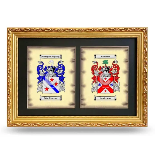 Double Coat of Arms Framed - Gold