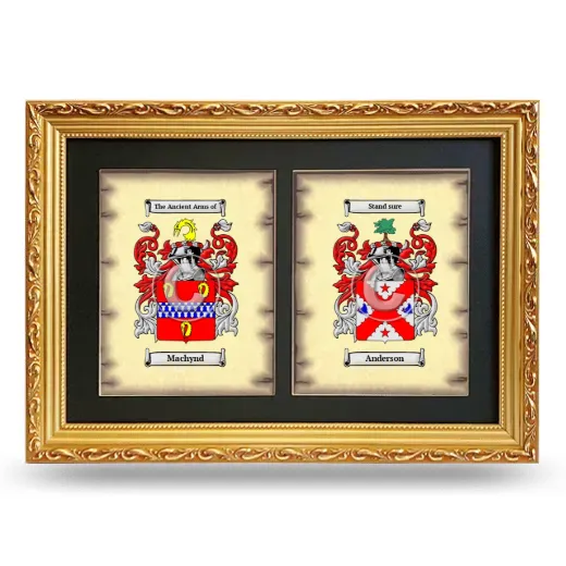 Double Coat of Arms Framed - Gold