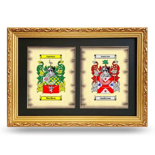 Double Coat of Arms Framed - Gold