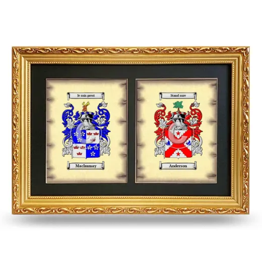 Double Coat of Arms Framed - Gold
