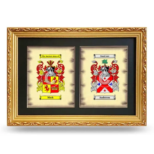 Double Coat of Arms Framed - Gold