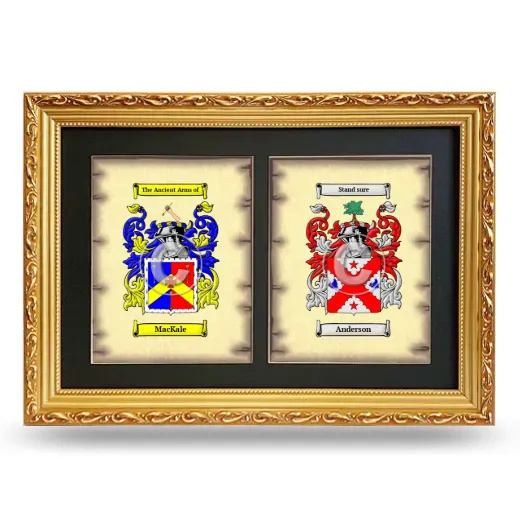 Double Coat of Arms Framed - Gold