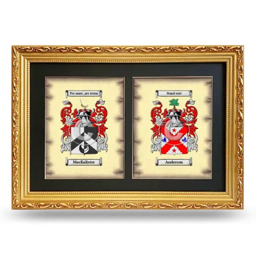 Double Coat of Arms Framed - Gold
