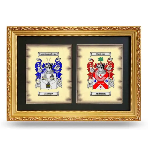 Double Coat of Arms Framed - Gold