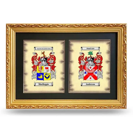 Double Coat of Arms Framed - Gold